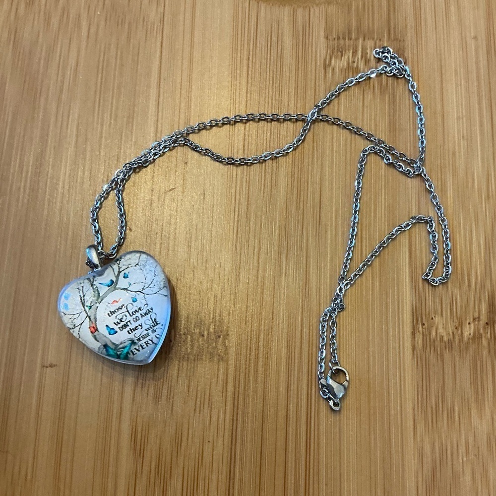 Heart Pendant Necklace with Inspirational Quote